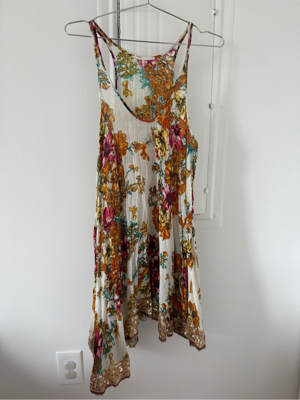 Free People Crinkled Dress with Sequin Detail